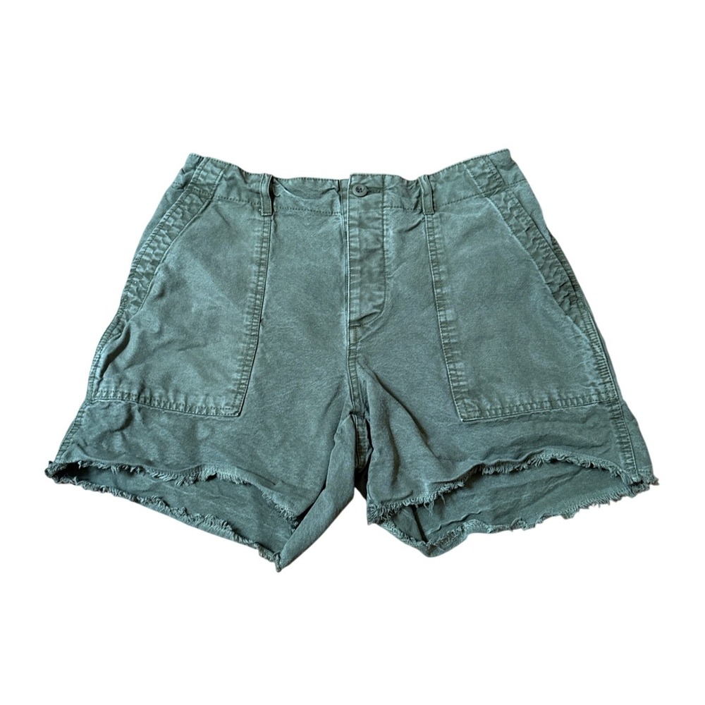 Lucky Brand Cargo Shorts Women Green Utility Raw Hem SIZE 4